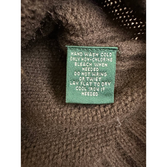 Ralph Lauren Lamb's Wool Long Sleeve Brown Turtleneck Sweater Size S - Picture 7 of 9